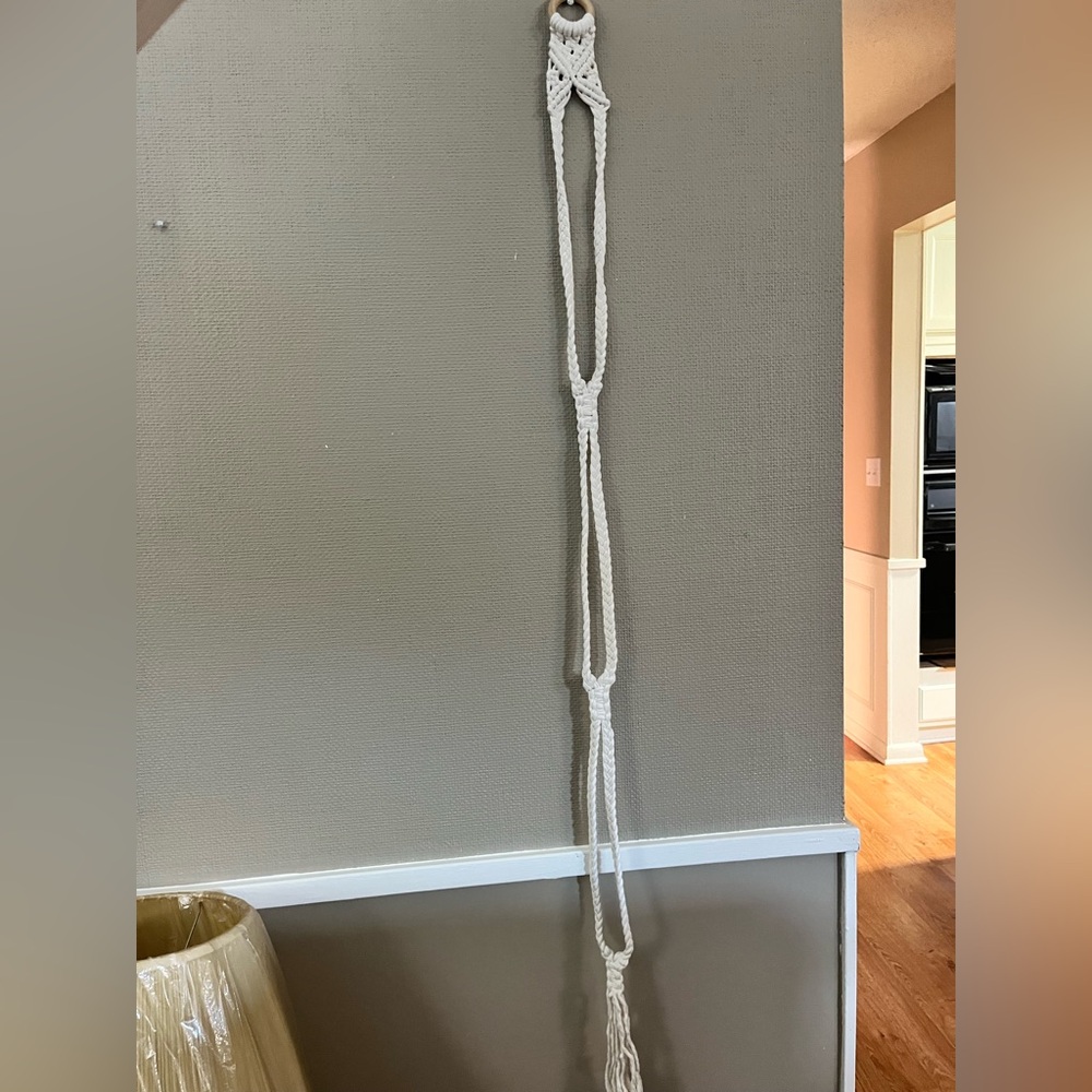 White Macrame Plant Hanger